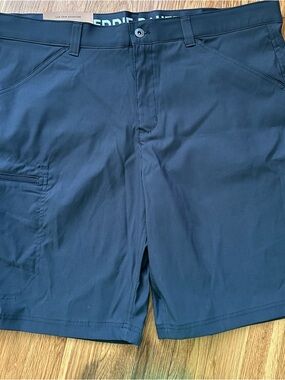 Eddie Bauer Rainier 10" Tech Shorts Men Size 40 Black Nylon Stretch Outdoor NWT